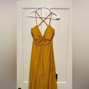 Elegant Mustard Yellow Maxi Dress